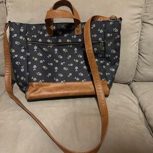 Thirty-One Floral Ditzy Daisy Tote with Shoulder Strap